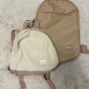 DSW Tan and Cream Backpack Duo